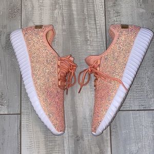 Rose gold glitter sneakers
